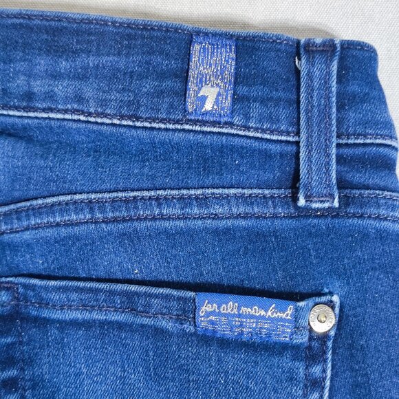 7 For All Mankind jeans women's size 26 ink blue colour skinny mid-rise straight - Picture 5 of 16